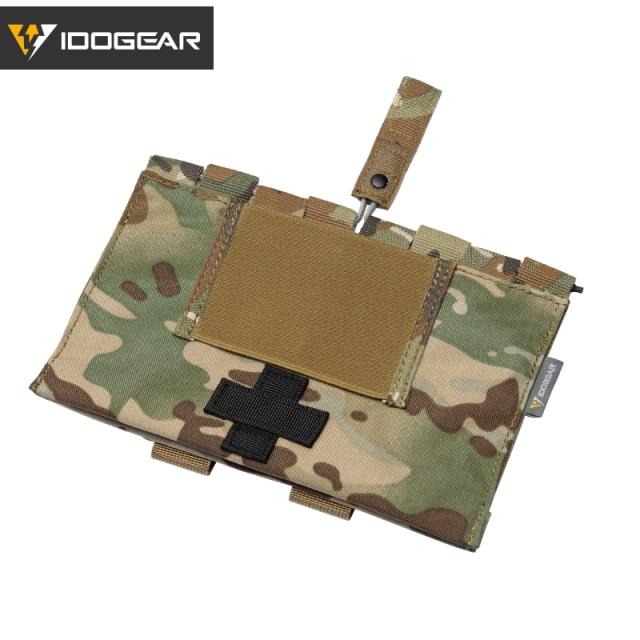 Tactical Medical Pouch Organizer in MultiCam color, showcasing its durable 1000D nylon material and MOLLE compatibility.