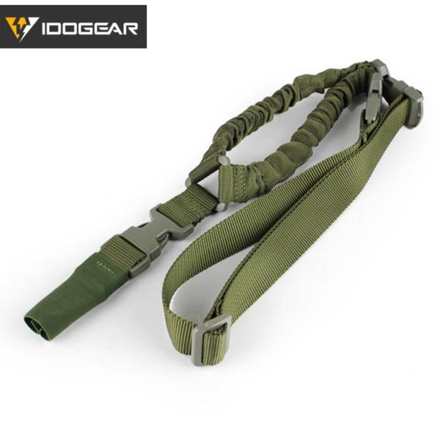 Tactical Single Point Sling Bungee with adjustable features and quick detachable hook, available in various colors for rifles and airsoft guns.