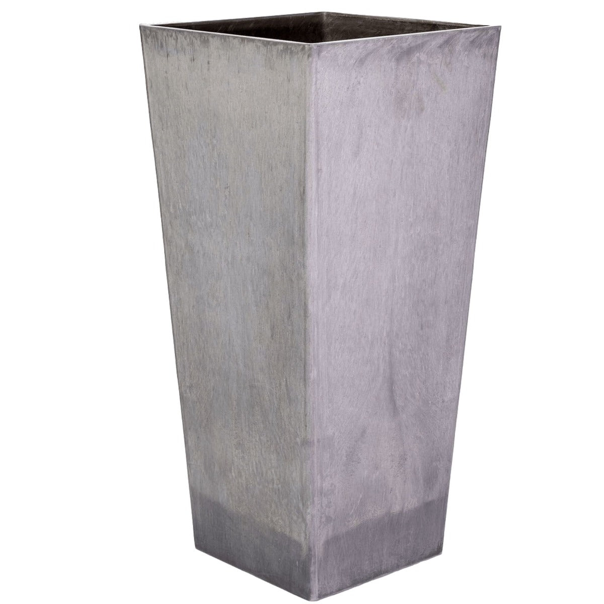 Tall Tapered Square Planter 70cm made from recycled materials with a polished concrete finish, perfect for indoor and outdoor plants.