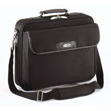 Targus 15-16' Notepac Clamshell Case in black, featuring padded compartment and multiple pockets for organization.