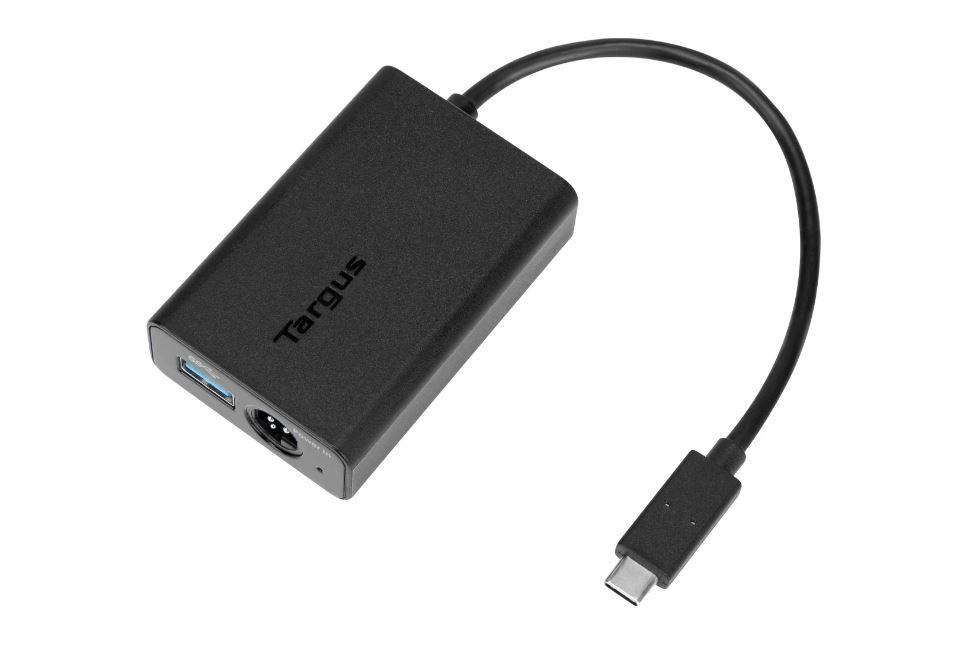 TARGUS USB-C Multiplexer Adapter showcasing its sleek design and multiple ports for enhanced connectivity.