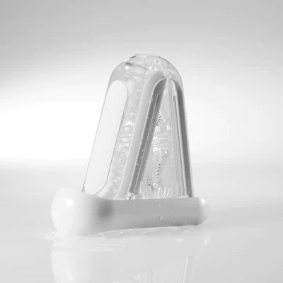 Tenga Flip Zero Gravity White male masturbator with clear case and innovative design for enhanced pleasure.