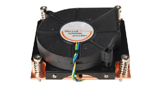 TGC Chassis Accessory 1U Universal CPU Active Cooler with full copper heat sink and side blow fan, designed for efficient cooling in server chassis.