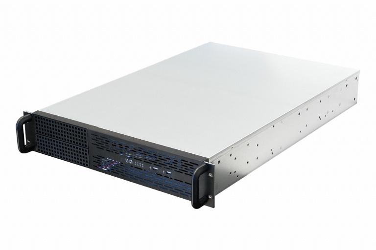 TGC Rack Mountable Server Chassis 2U with 650mm depth and 2 external 5.25' bays, showcasing its robust design and compact structure.