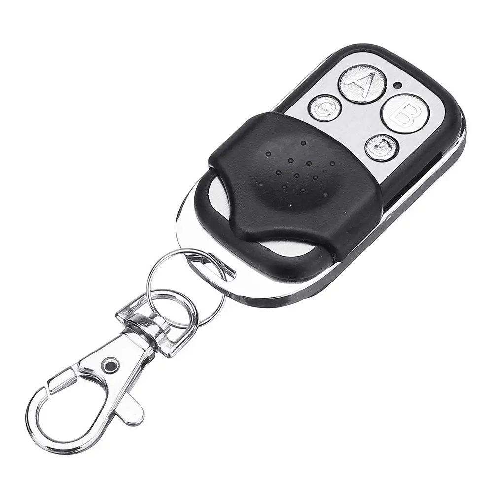 tideRF T4 433MHz 4 Channel Wireless Remote in silver and black, compact design with LED indicator and sliding cover.
