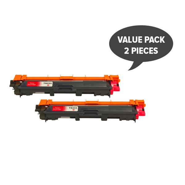 TN-255 Magenta Premium Generic Toner cartridges in a set of 2, designed for high-quality printing.
