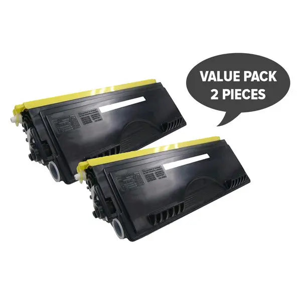 Two TN-3060 Premium Generic Toner cartridges, designed for Brother printers, showcasing vibrant colors and sharp print quality.