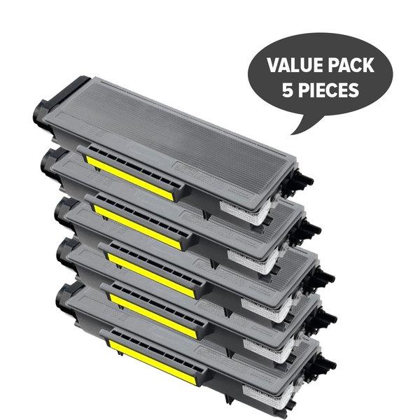 Set of 5 TN-3290 TN-3185 premium generic toner cartridges, showcasing their sleek design and compatibility.