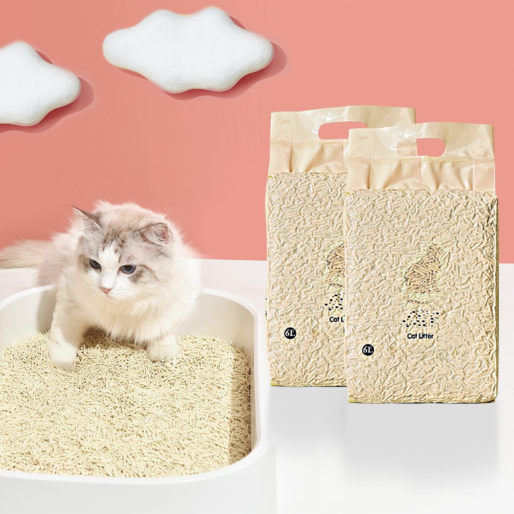 A pack of Tofu Cat Litter 6L featuring edible crystals in mint fragrance, designed for safe and eco-friendly cat care.