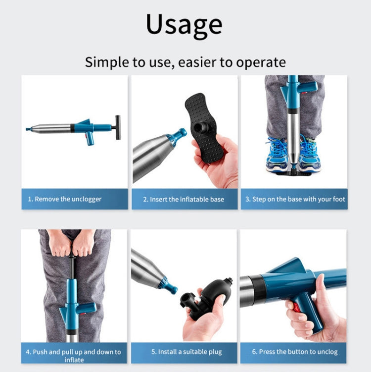 Stainless steel toilet pipe dredger designed for unclogging various household drains, featuring a comfortable handle and multiple plugs.