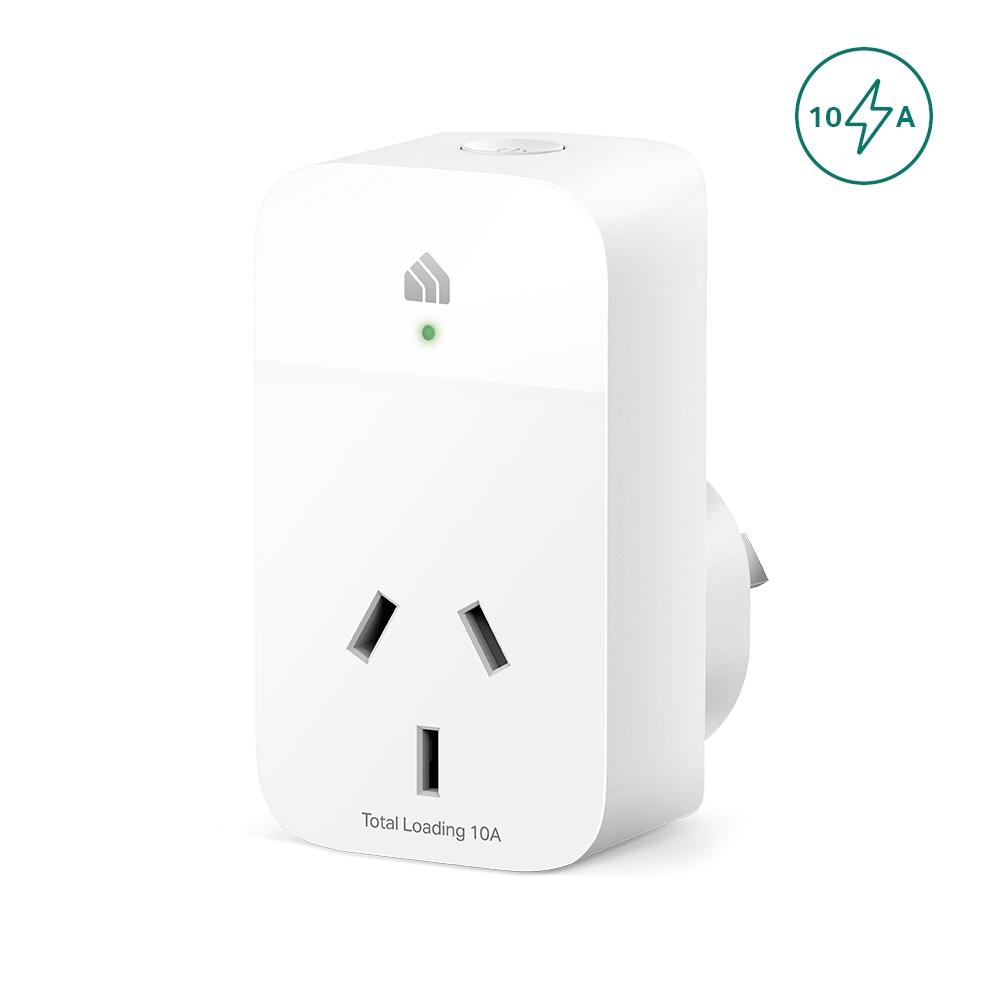 TP-LINK KP105 Kasa Smart Wi-Fi Plug Slim in a white finish, designed for remote control and voice activation, showcasing its compact design.