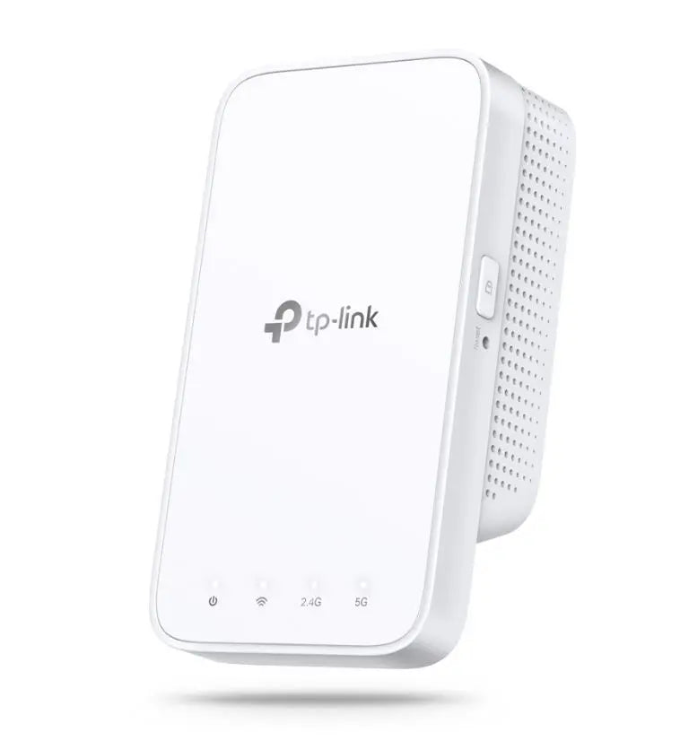 TP-LINK RE300 AC1200 Mesh Wi-Fi Range Extender with dual-band antennas and compact design.