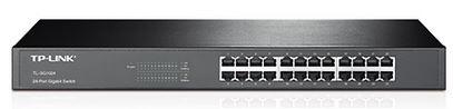 TP-LINK TL-SG1024 24-Port Gigabit Unmanaged Switch with compact design and multiple Ethernet ports.