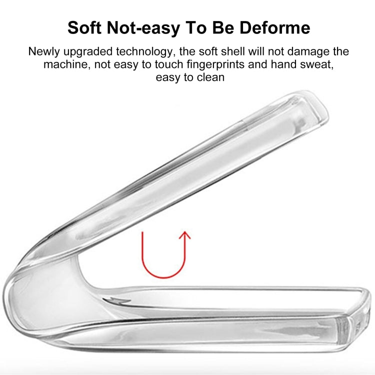 Transparent white TPU phone case designed for Motorola One Vision, showcasing its sleek and protective features.