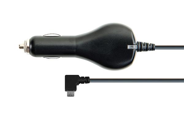 TRANSCEND TS-DPL2 Car Lighter Adapter with a 4-meter micro-USB cable and LED indicator, designed for DrivePro dashcams.