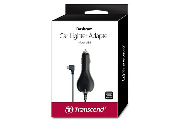 TRANSCEND TS-DPL2 Car Lighter Adapter with a 4-meter micro-USB cable and LED indicator, designed for DrivePro dashcams.