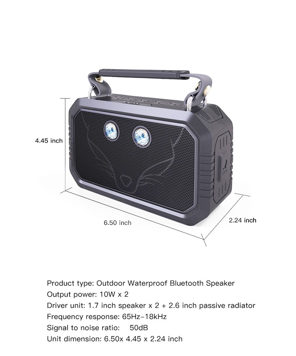 Traveller Outdoor Bluetooth V4.0 Speaker in a rugged outdoor setting, showcasing its waterproof design and portable features.