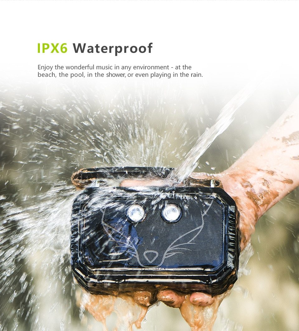 Traveller Outdoor Bluetooth V4.0 Speaker in a rugged outdoor setting, showcasing its waterproof design and portable features.
