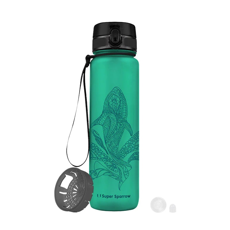 Tritan Sports Water Bottle in matte finish, 32OZ capacity, showcasing ergonomic design and spill-proof top.