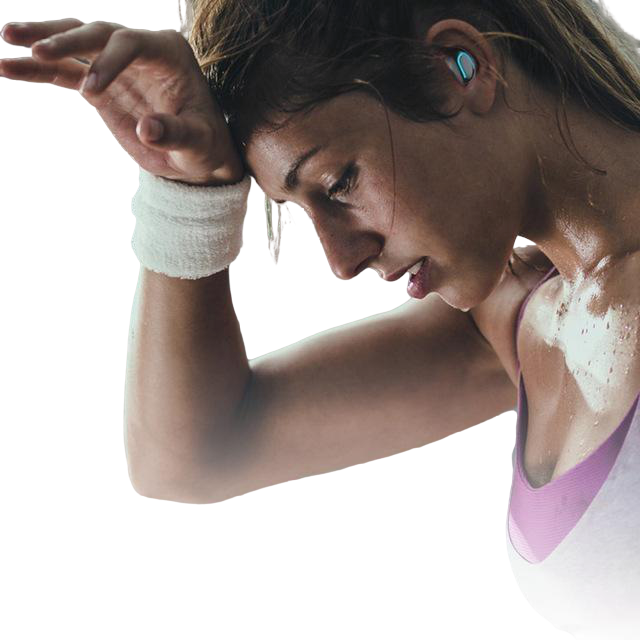 True Twin 2 In 1 Wireless Headphones with Phone Charger featuring a sleek design and golden rim, showcasing its dual functionality.