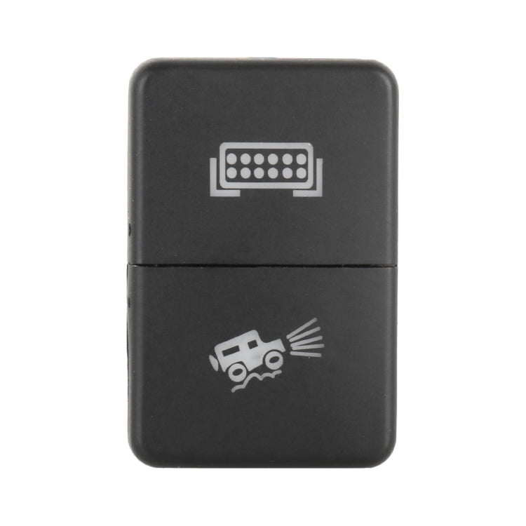 TS-202 Blue-green Light Dual Control Switch for Toyota vehicles, showcasing its compact design and dual control functionality.