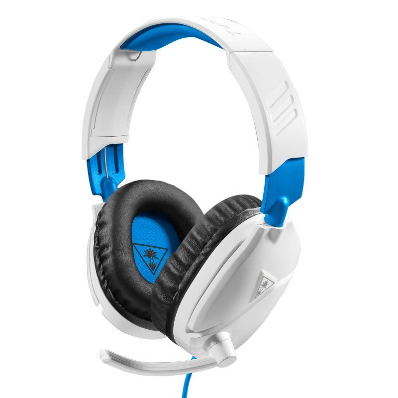 Turtle Beach Recon 70P White PS4 gaming headset with plush ear cushions and adjustable microphone.
