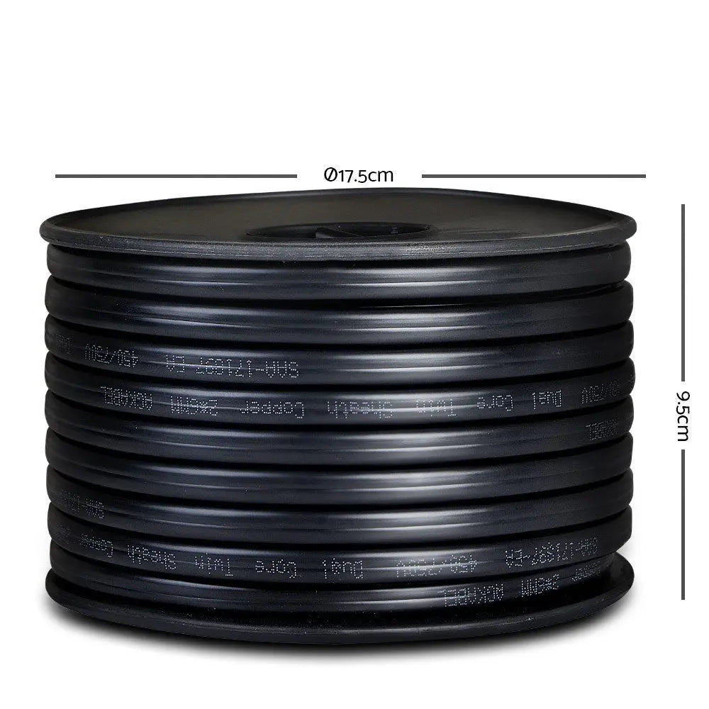 Twin Core Wire Electrical Automotive Cable 6MM with black PVC sheath, 30M length, designed for high-performance automotive applications.