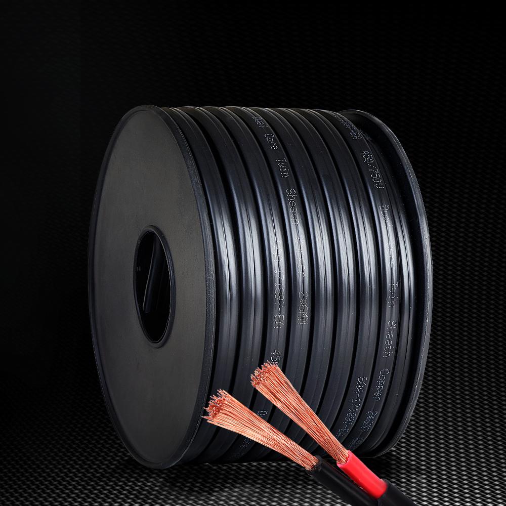 Twin Core Wire Electrical Automotive Cable 6MM with black PVC sheath, 30M length, designed for high-performance automotive applications.