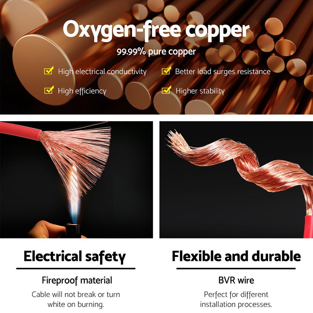 6MM Twin Core Wire Electrical Automotive Cable with black PVC sheath, suitable for automotive applications.