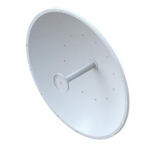 UBIQUITI 5GHz airFiber Dish antenna with 34dBi gain, featuring a slant 45-degree angle, designed for outdoor use.