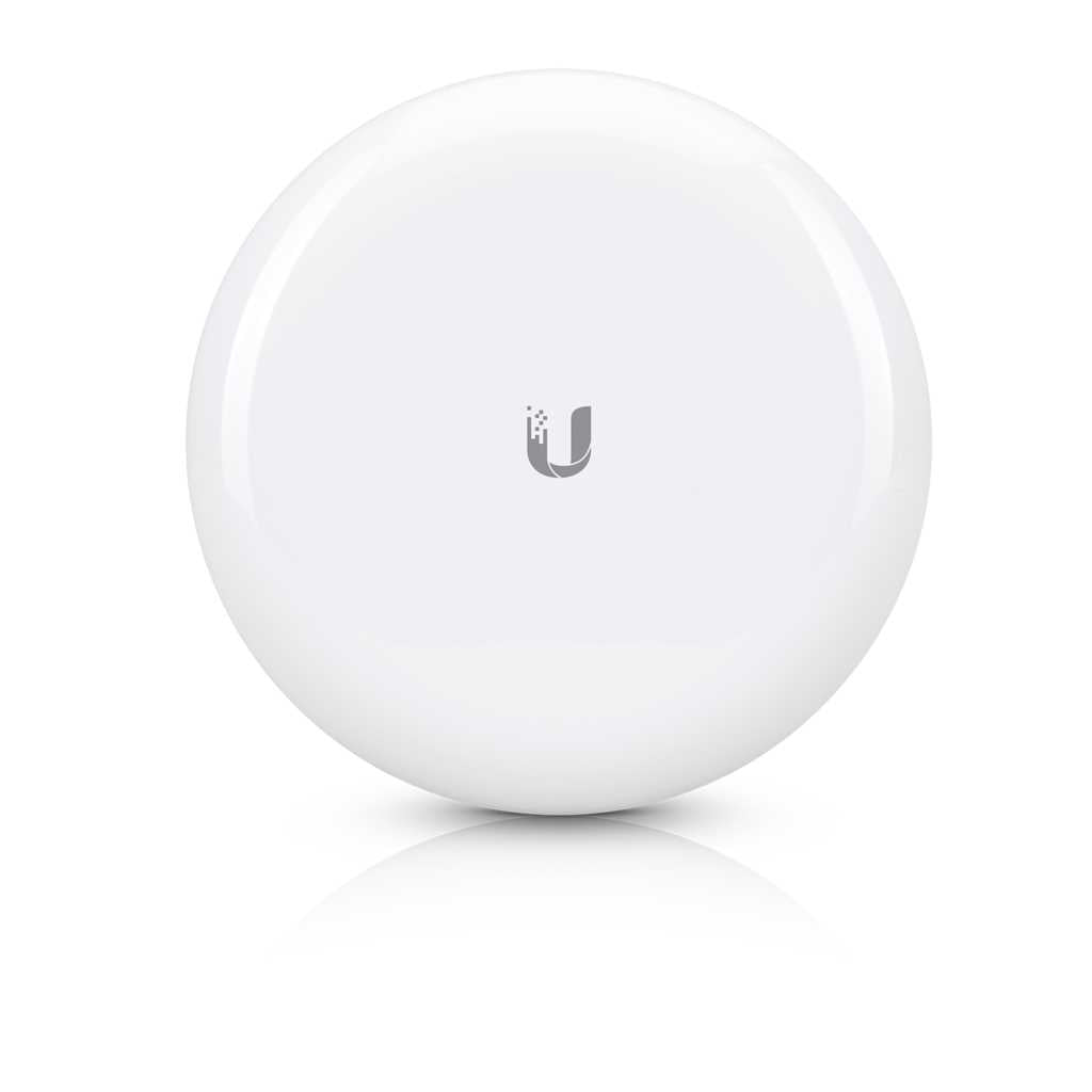 UBIQUITI 60GHz/5GHz AirMax GigaBeam Radio showcasing its sleek design and dual-band antennas for high-speed connectivity.