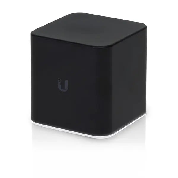 UBIQUITI airCube ISP Wi-Fi Access Point with four Ethernet ports and compact design.