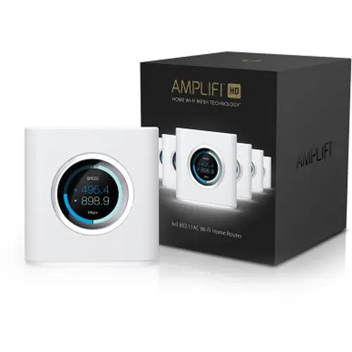 UBIQUITI AmpliFi High Density HD Home Wi-Fi Router with touchscreen display and sleek design.