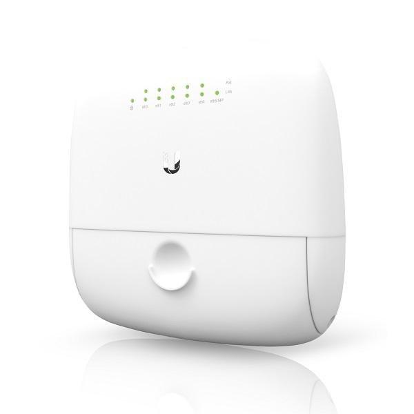 UBIQUITI EdgePoint Outdoor PoE Router/Switch with five RJ45 ports and one SFP port, designed for WISP applications.