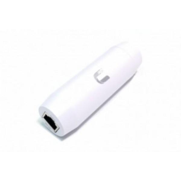 UBIQUITI Instant 8023af Adapter Indoor Gigabit, compact design with Ethernet ports for PoE connectivity.