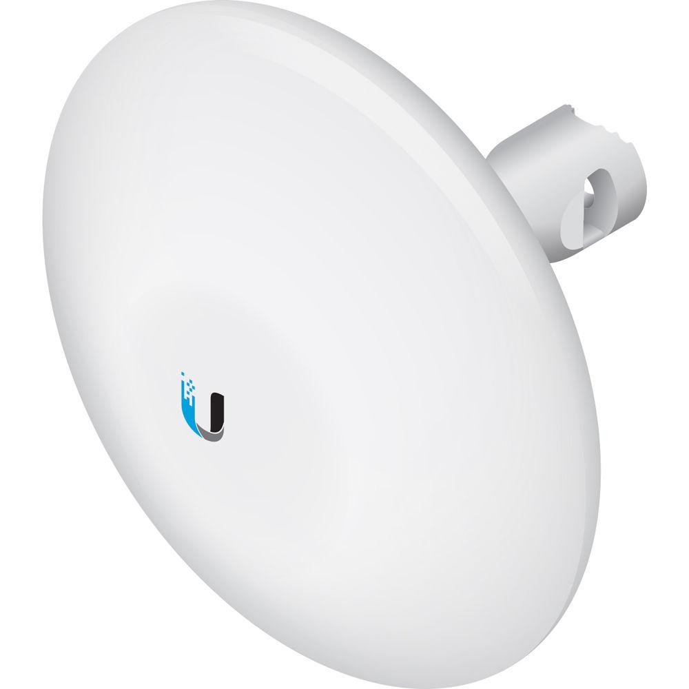 UBIQUITI NanoBeam AC 16dBi antenna with sleek design, ideal for high-speed wireless connectivity.
