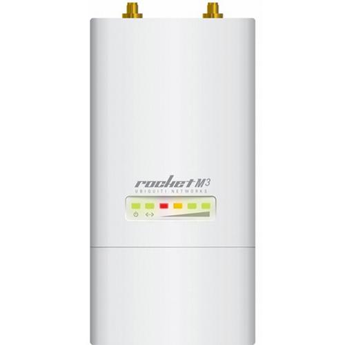 UBIQUITI Rocket M3 3GHz MIMO WiFi AP with pole mounting kit, designed for outdoor use and enhanced network coverage.