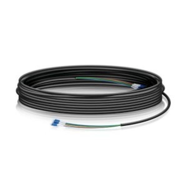 UBIQUITI Single Mode LC-LC Fiber Cable, 90m length, featuring a durable outdoor-rated jacket and Kevlar yarn for strength.