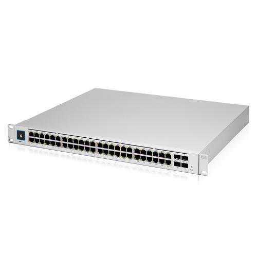 UBIQUITI UniFi 48 port Managed Gigabit switch with PoE capabilities and touch LCM display.