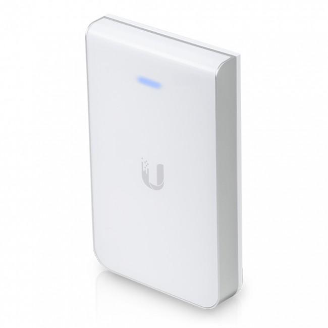 Ubiquiti UniFi 802.11AC In-Wall WiFi Access Point with two Ethernet ports, designed for seamless connectivity.