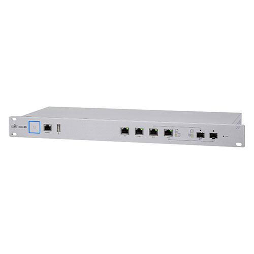 Ubiquiti Unifi PRO 4-Port Security Gateway with multiple ports and sleek design, ideal for secure networking.