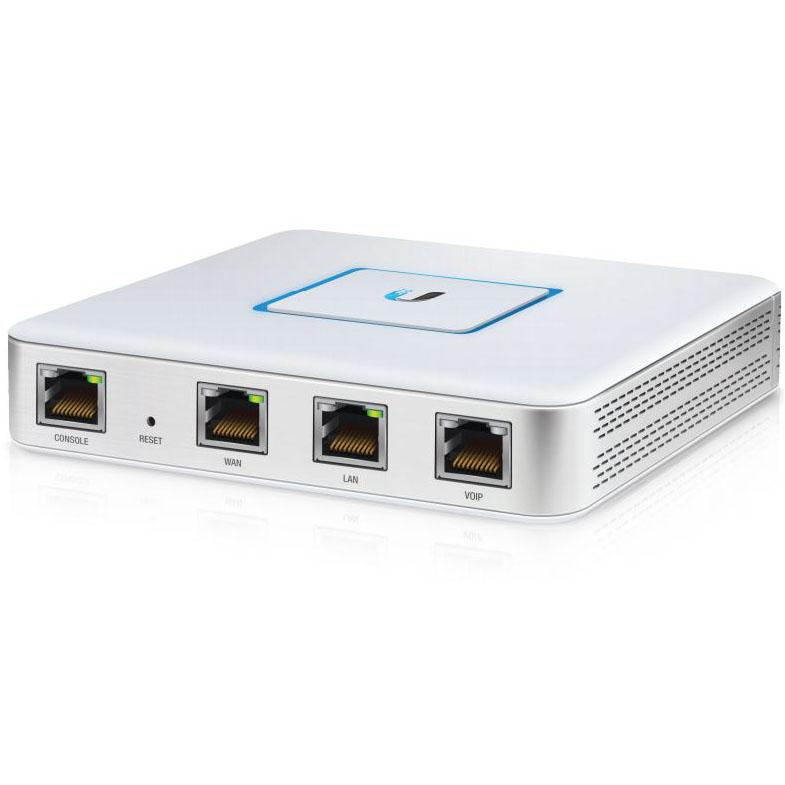 Ubiquiti UniFi Security Gateway, an enterprise-grade router with advanced security features and VLAN support.