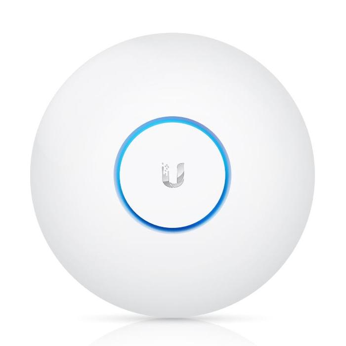Ubiquiti Unifi UAP-AC-Pro Access Point with sleek design and POE injector, ideal for high-performance wireless networks.