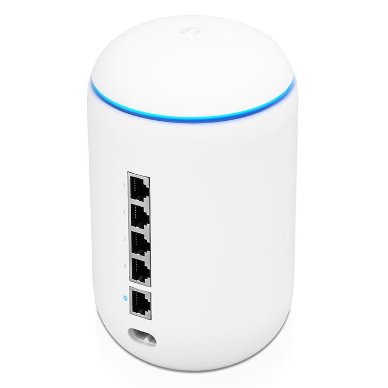 Ubiquiti UniFi UDM Dream Machine showcasing its sleek design and multiple networking ports.