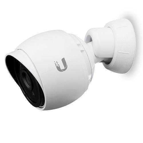 Ubiquiti UniFi Video Camera G3-Bullet with infrared capabilities and 1080P HD resolution, mounted for surveillance.