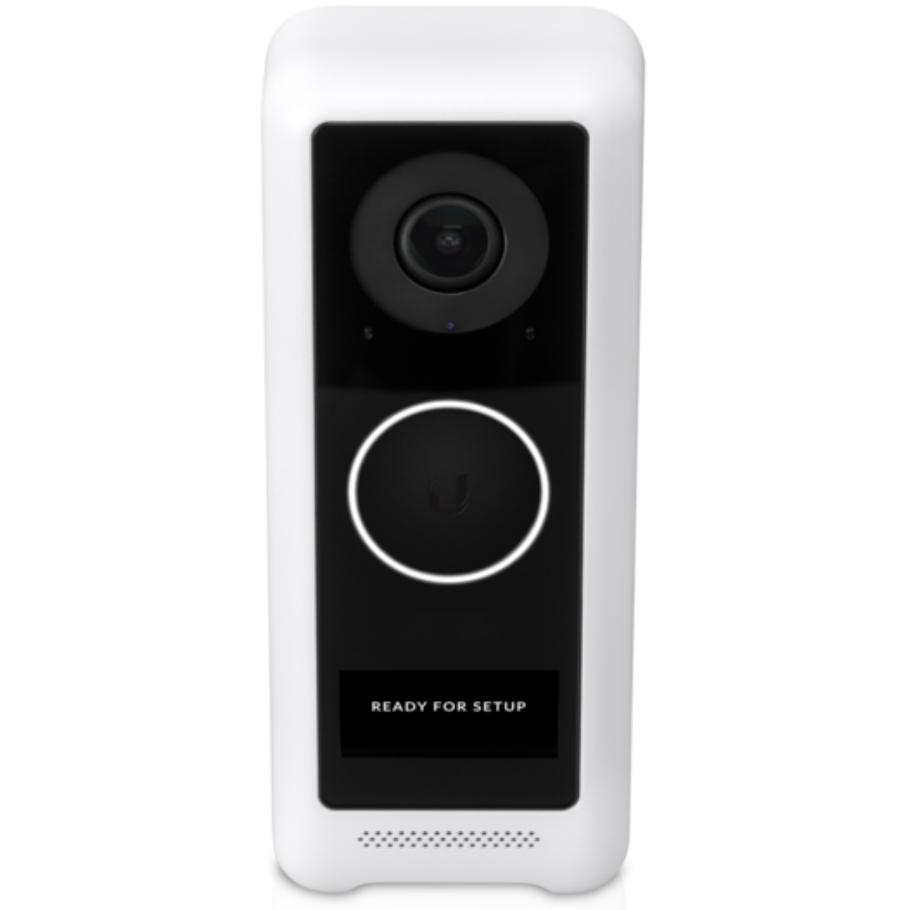 Ubiquiti UniFi Protect G4 Doorbell with built-in display and camera, showcasing its sleek design and features.