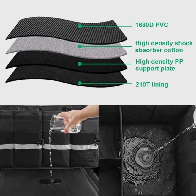 UGREEN 80710 Multifunctional Car Trunk Organizer in black, featuring multiple compartments and a durable design for effective car storage.