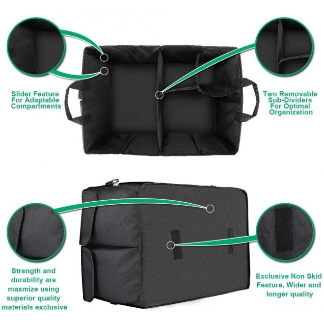 UGREEN 80710 Multifunctional Car Trunk Organizer in black, featuring multiple compartments and a durable design for effective car storage.