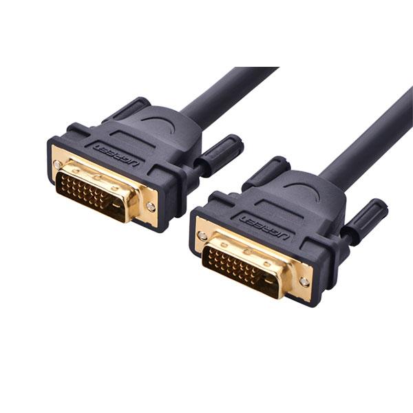 UGREEN DVI Male to Male Cable 2M with gold-plated connectors for high-speed data transmission.