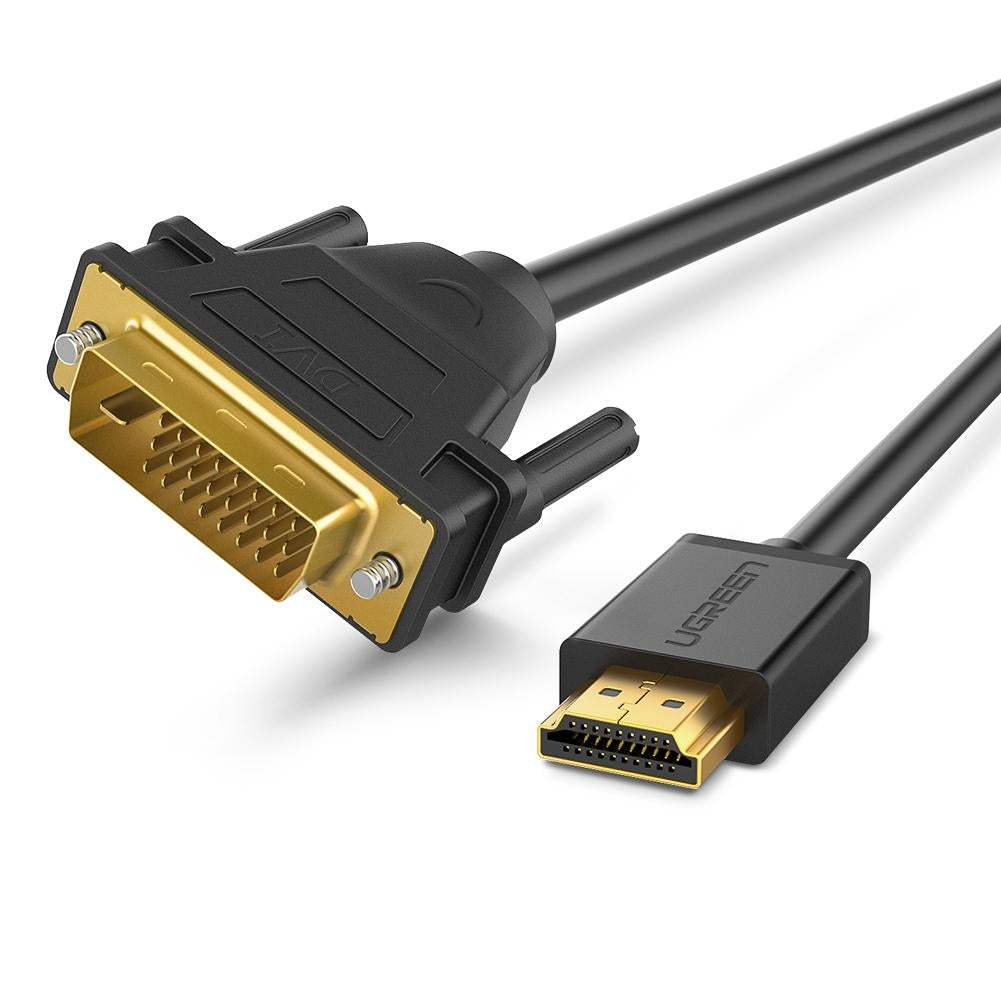 UGREEN HDMI to DVI 24+1 Cable 1M, featuring a durable design with triple-shield protection for stable signal transmission.